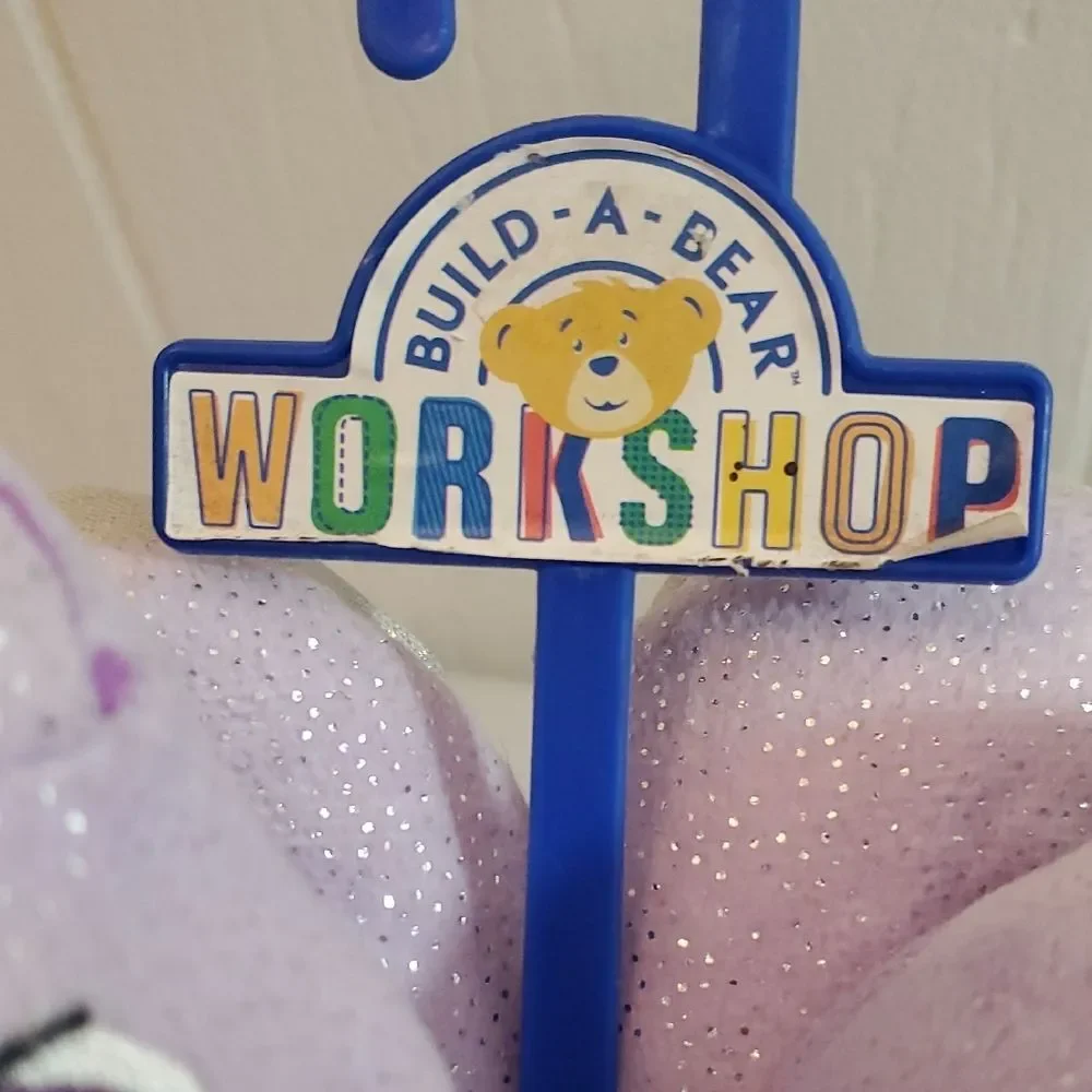 Build-A-Bear Unicorn Slippers Kids Small 11/12 Lavender With Rainbow Hair